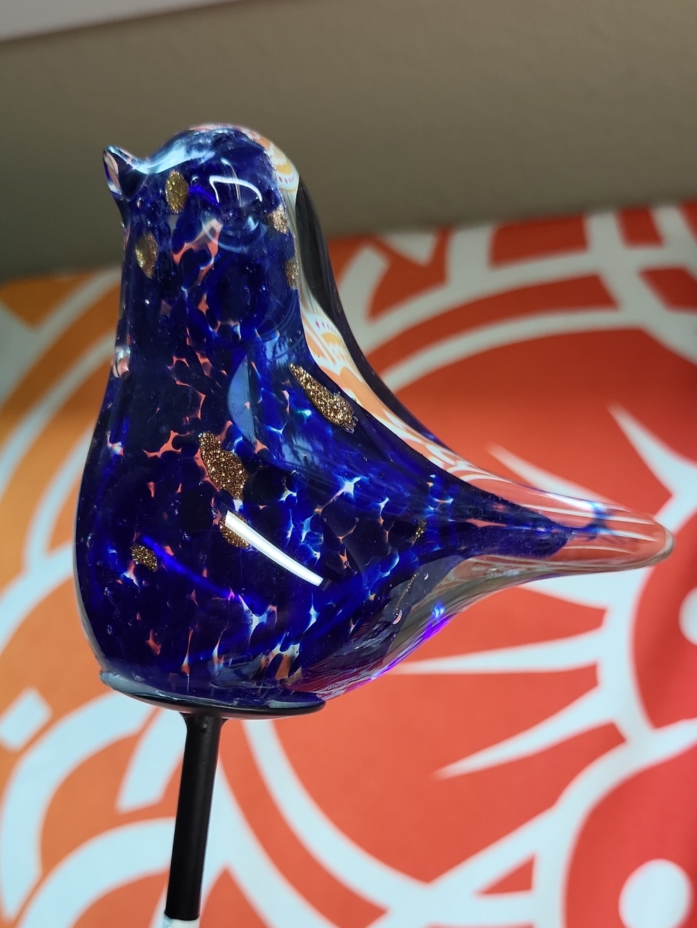 NWT Blown Glass Bird Plant Stake